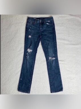 Gap Jeans Denim Ripped Distressed Paint splatter Size 24 x 27 custom